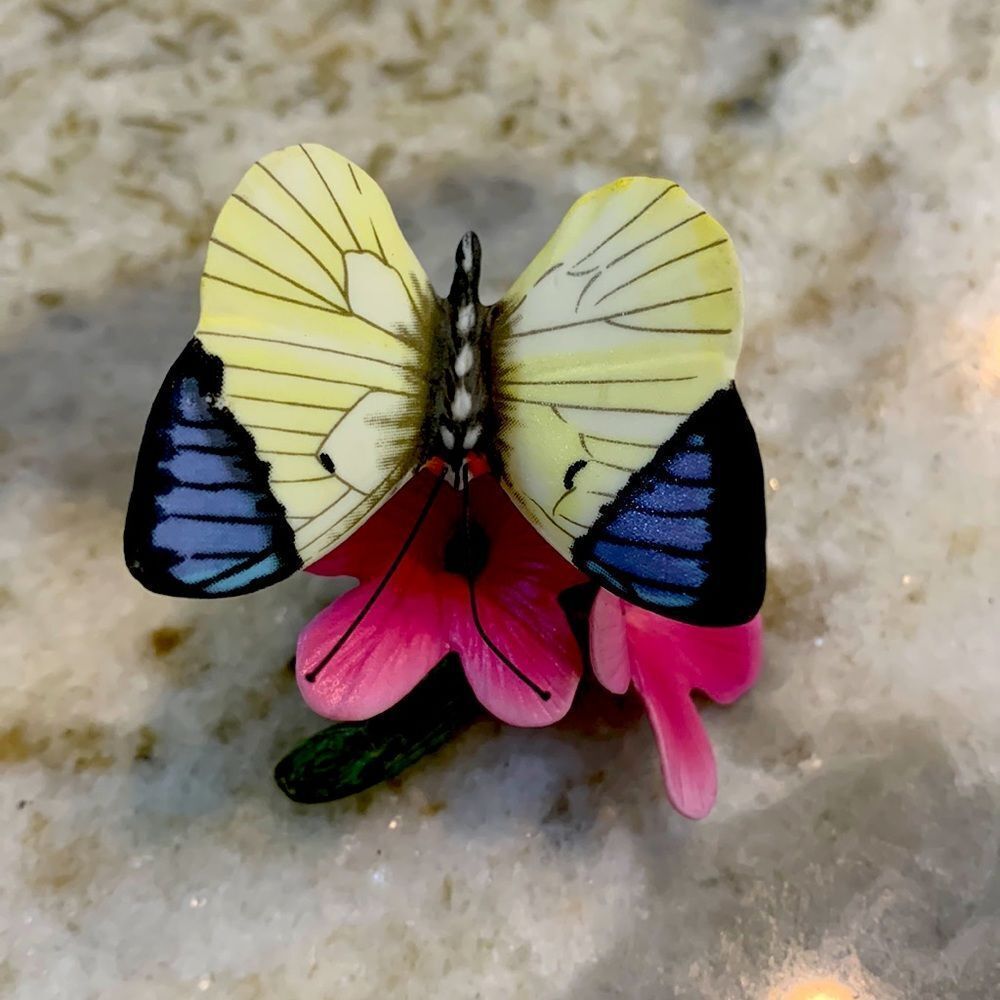 Franklin Mint Butterfly with Pink Flowers #Mothers Day #SALE